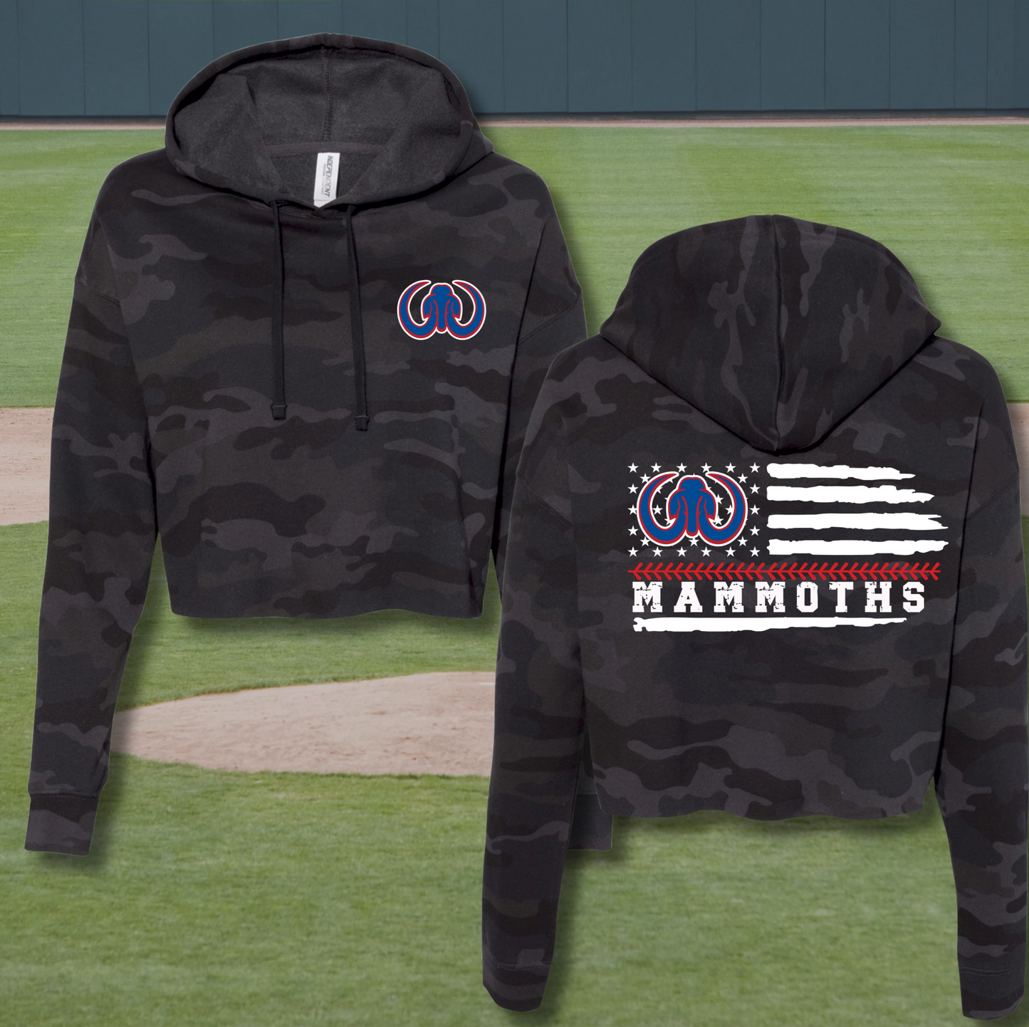 SW Mammoth Baseball Crop Hoodie Sweatshirt