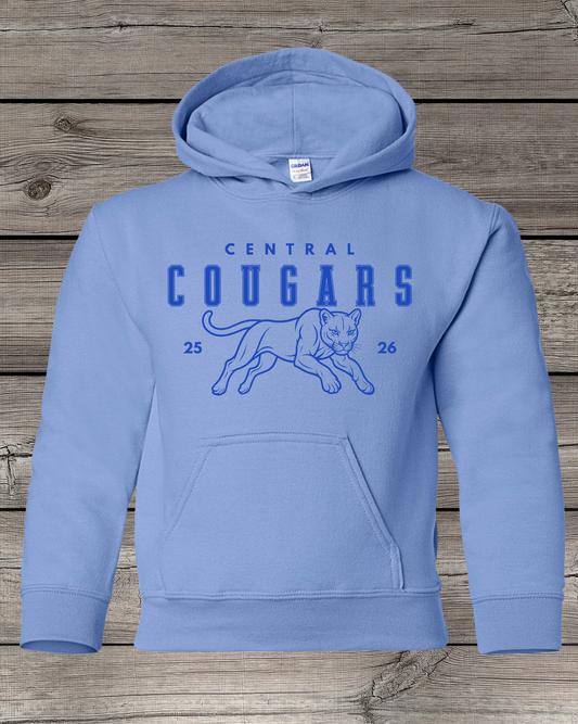 Central Cougars Elementary Hoodie | Youth & Adult Sizes | Central Cougars 25/26