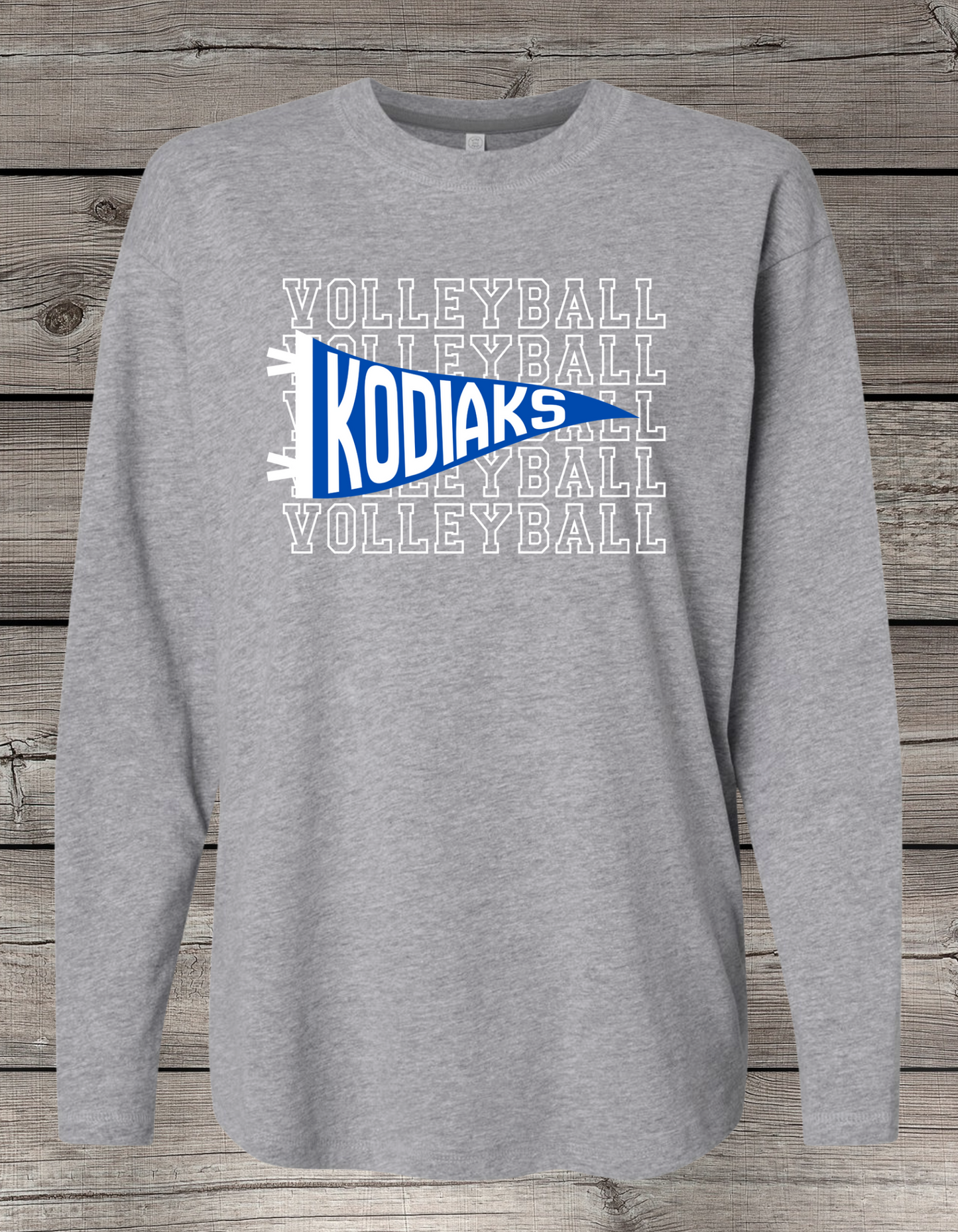 Cubs or Kodiaks Volleyball Long Sleeve Tee | Spirit Wear | CUBS/KODIAKS Pennant