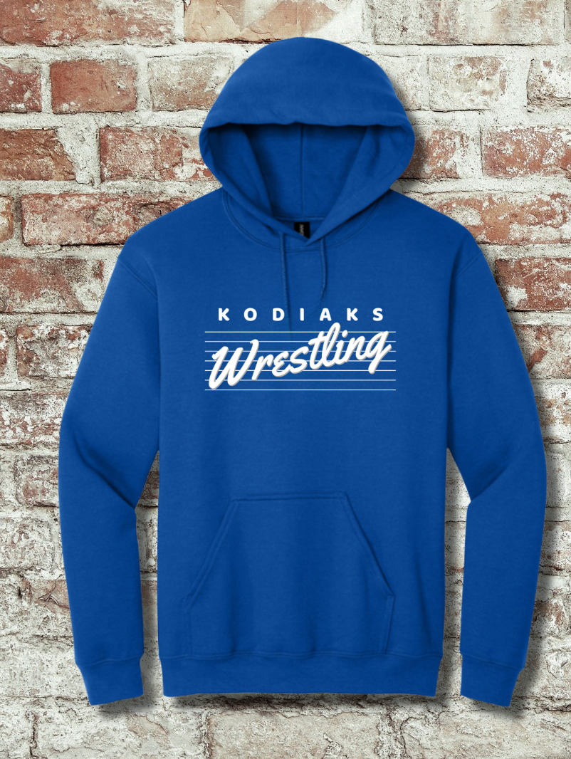 Kodiak Wrestling T-Shirt/Hoodie/Crewneck - Black, Graphite Heather or Royal Blue