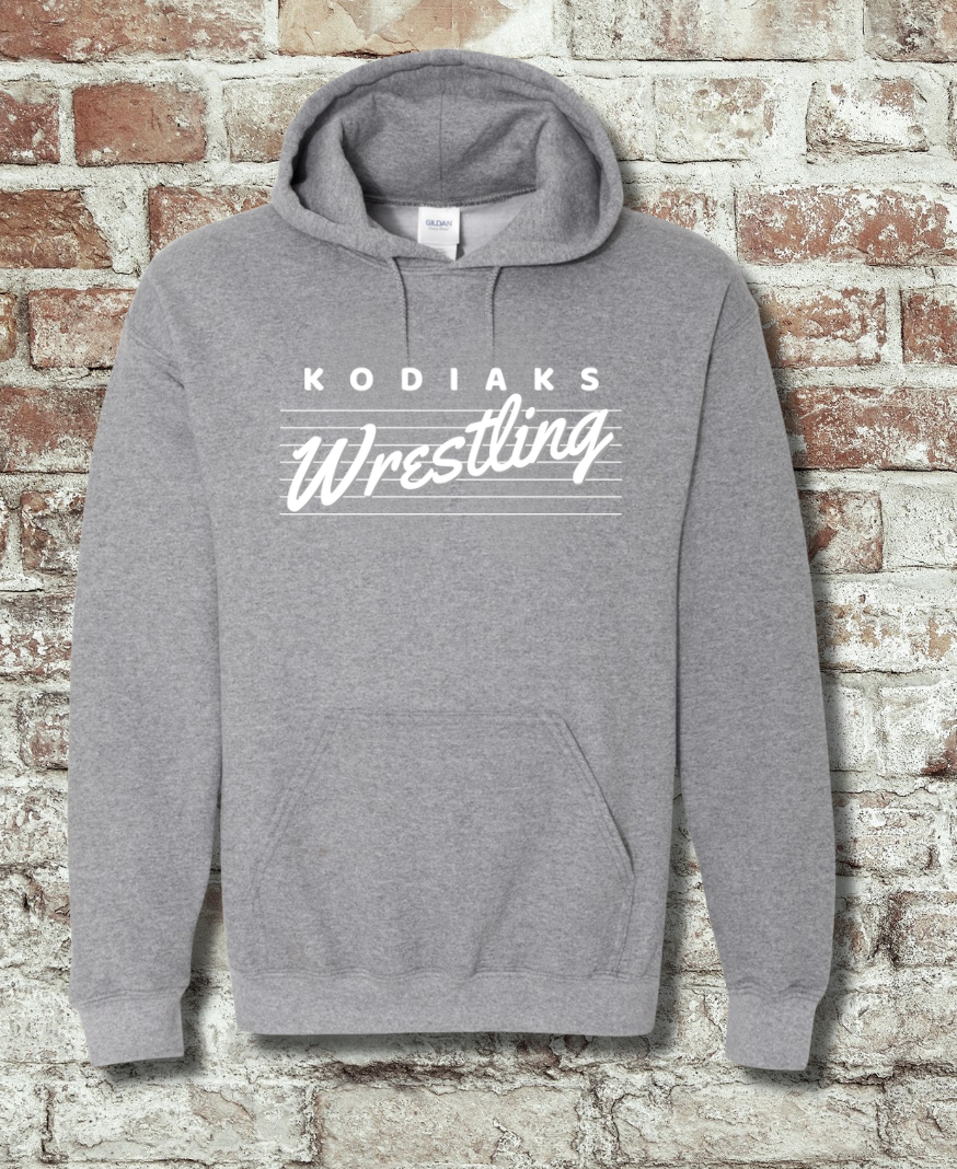 Kodiak Wrestling T-Shirt/Hoodie/Crewneck - Black, Graphite Heather or Royal Blue