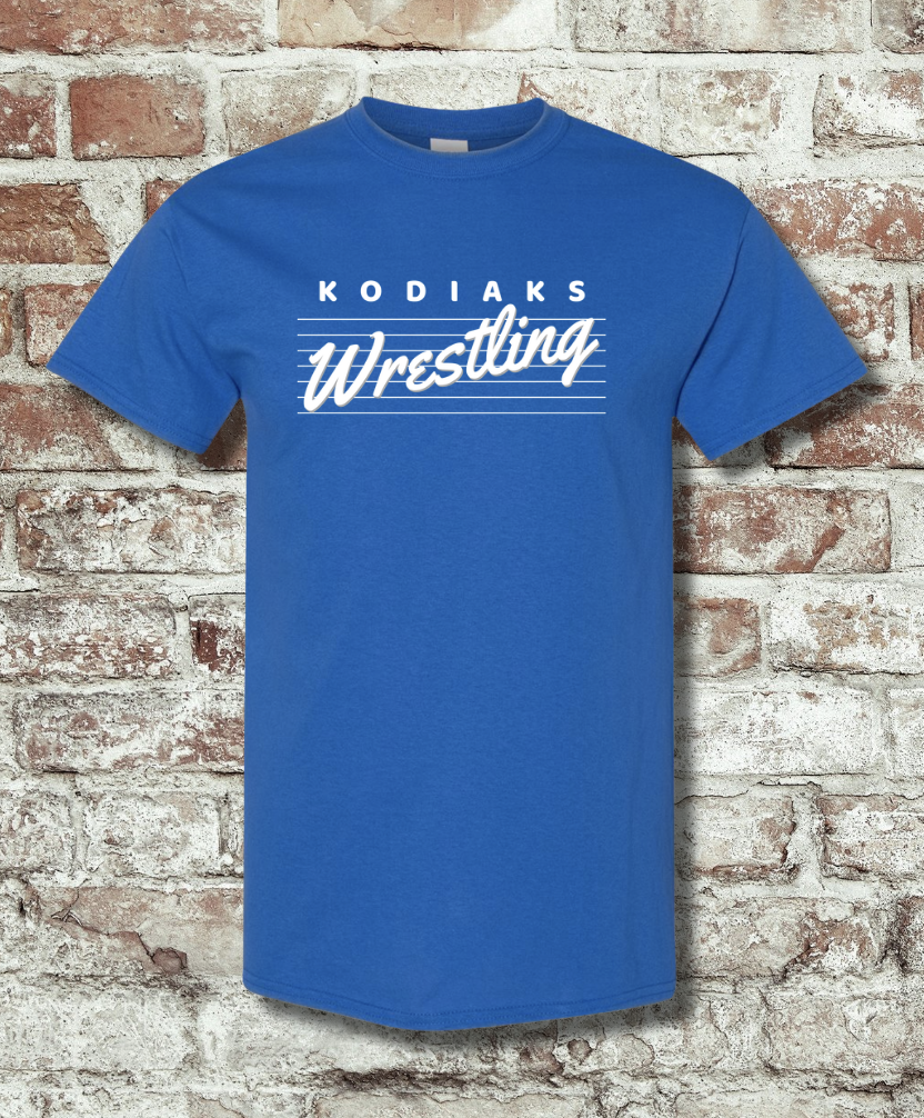 Kodiak Wrestling T-Shirt/Hoodie/Crewneck - Black, Graphite Heather or Royal Blue