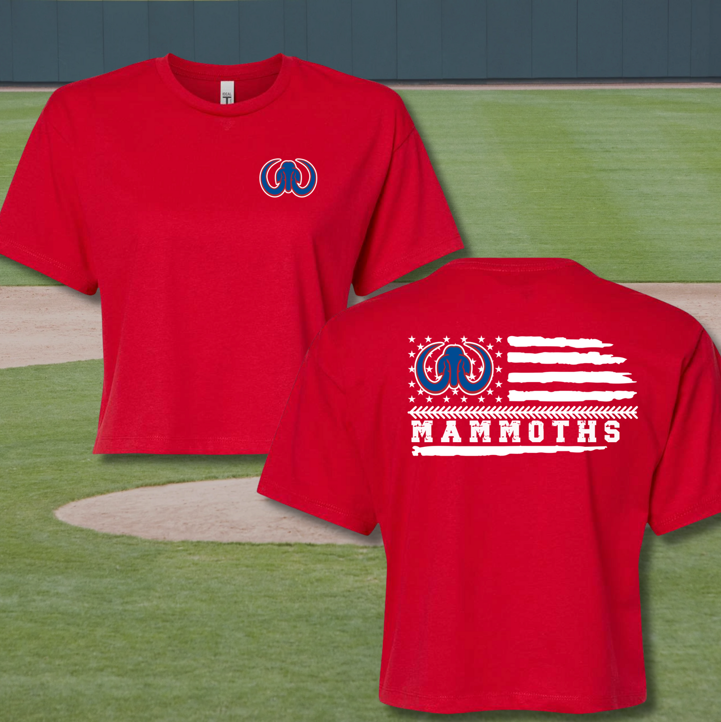 SW Mammoth Baseball Womens Crop T-Shirt