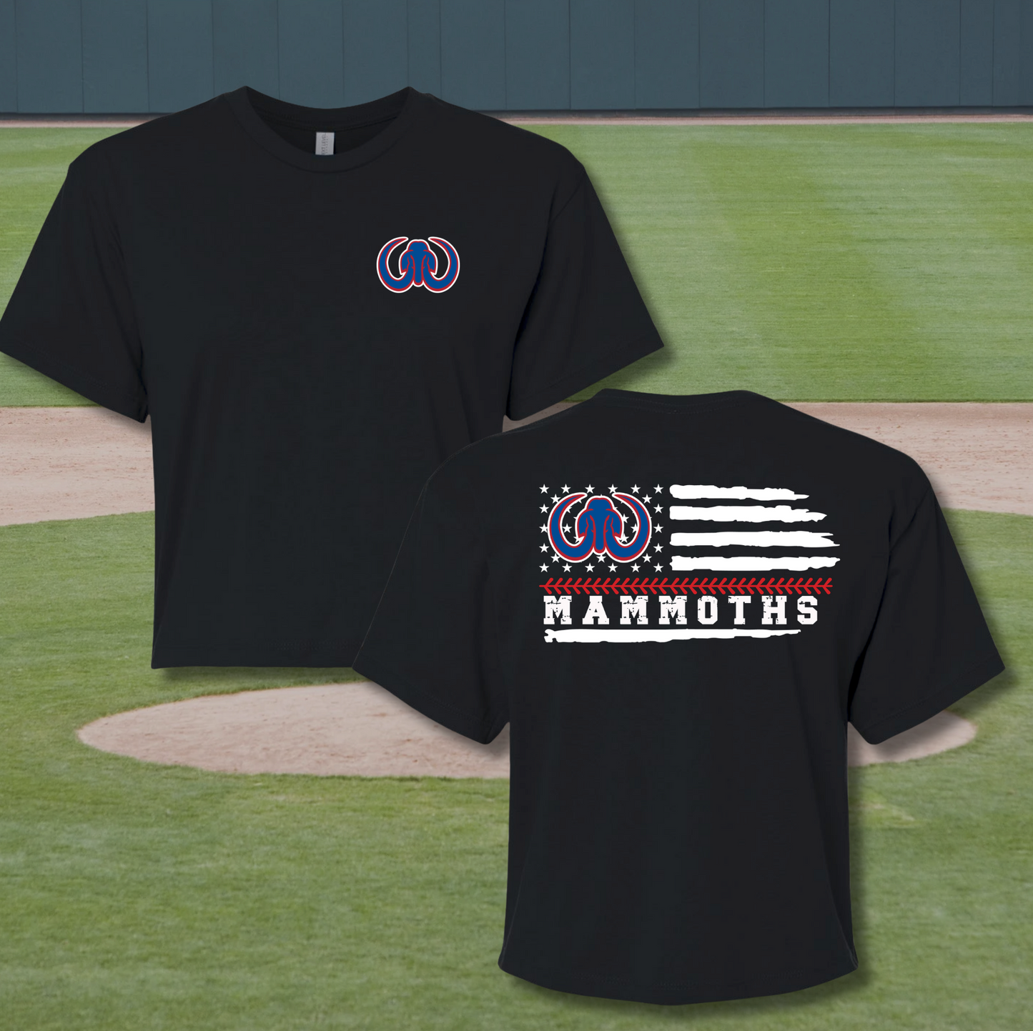SW Mammoth Baseball Womens Crop T-Shirt