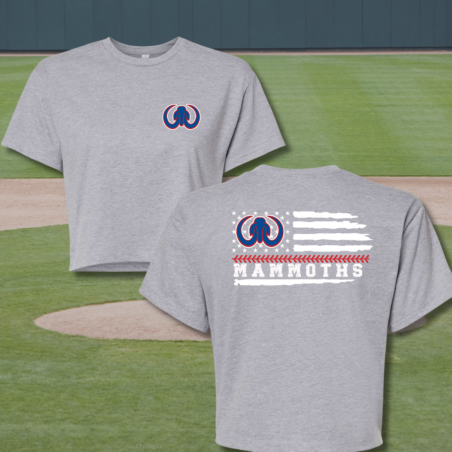 SW Mammoth Baseball Womens Crop T-Shirt