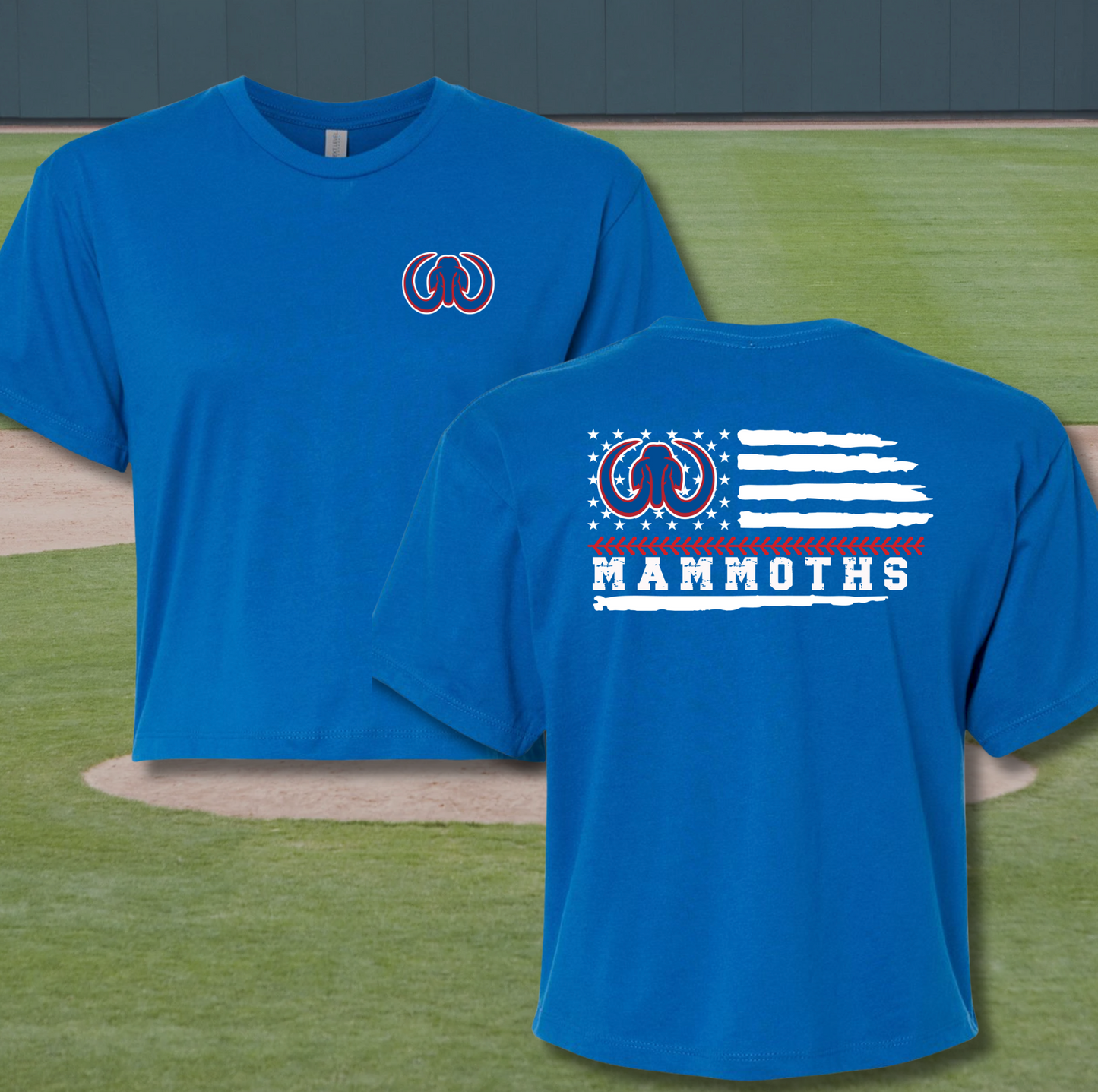 SW Mammoth Baseball Womens Crop T-Shirt