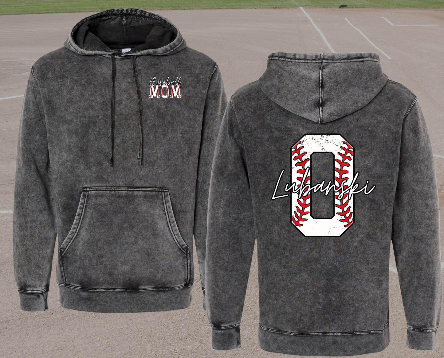 Baseball/Softball Custom Mineral Wash Hoodie
