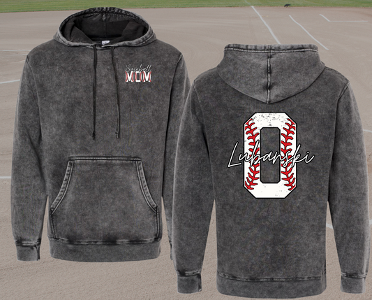 Baseball/Softball Custom Mineral Wash Hoodie
