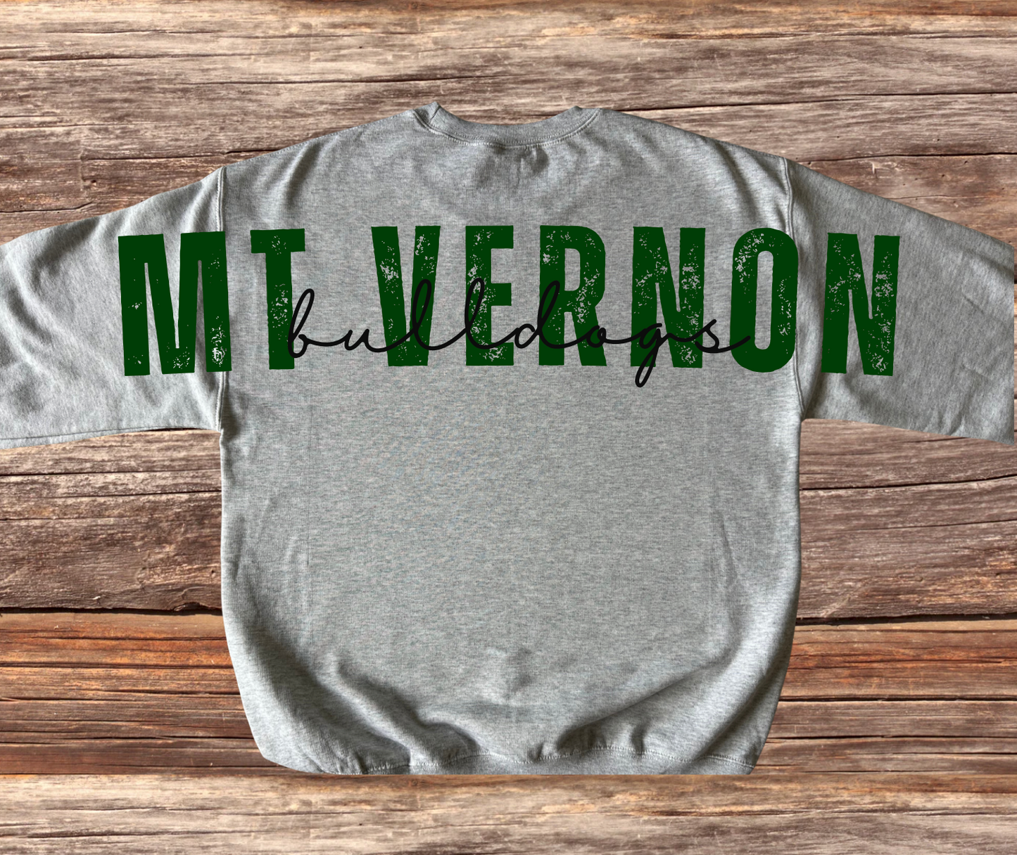 Mount Vernon Bulldogs Large Back Design Crewneck