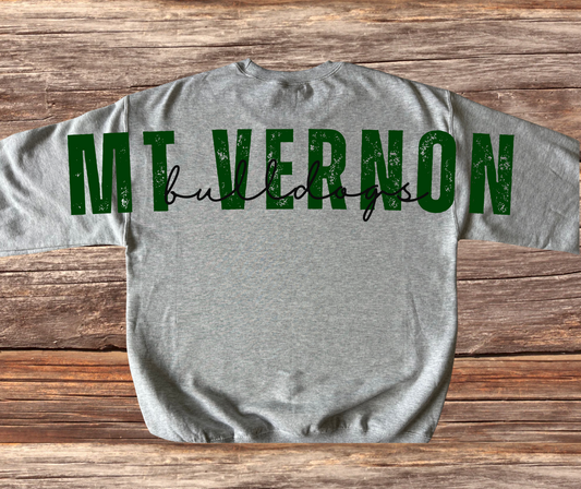 Mount Vernon Bulldogs Large Back Design Crewneck