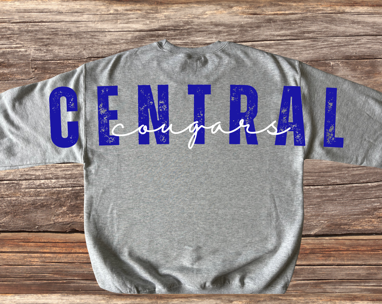 Central Cougars Large Back Design Crewneck