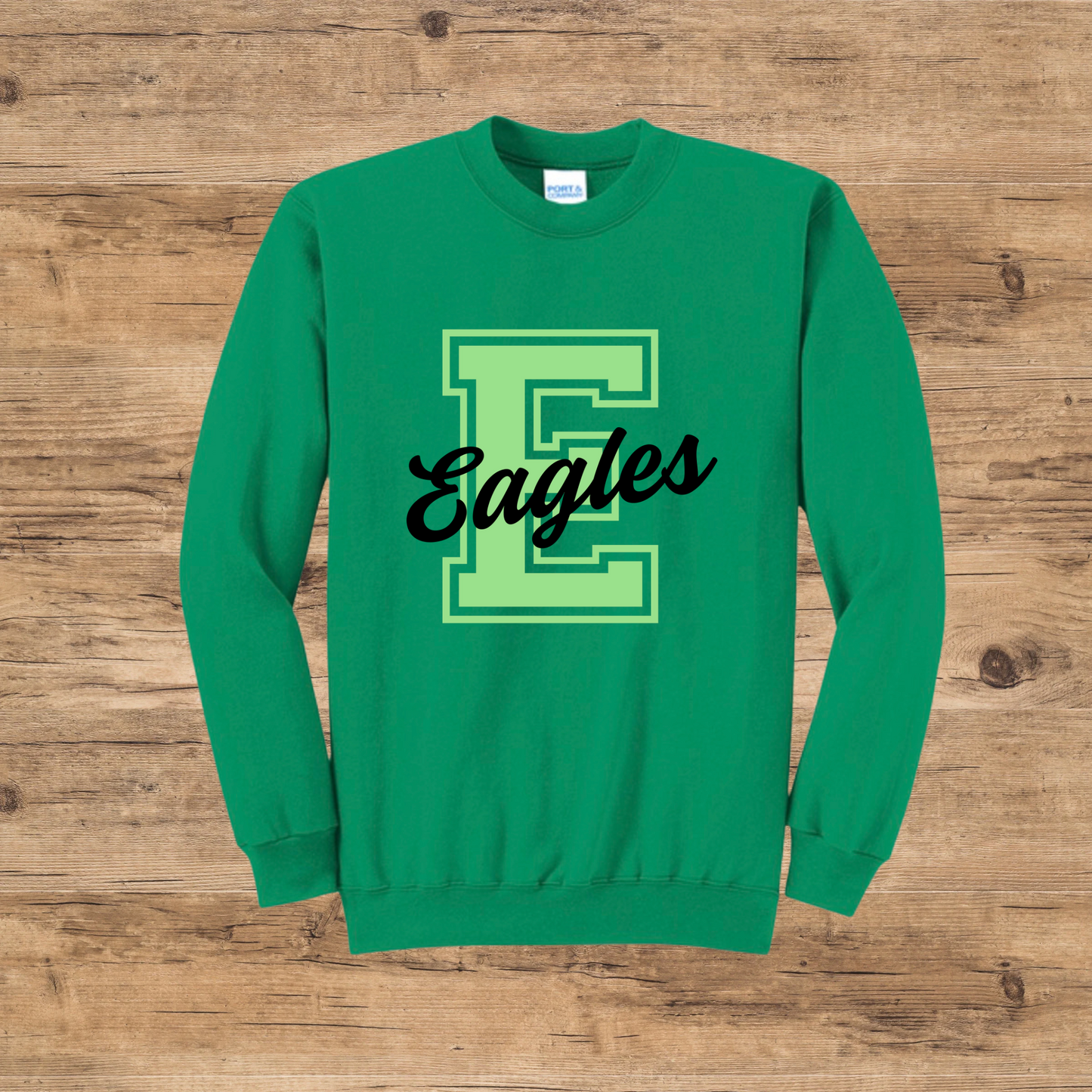 Varsity Letter Mascot Tee + Crewneck