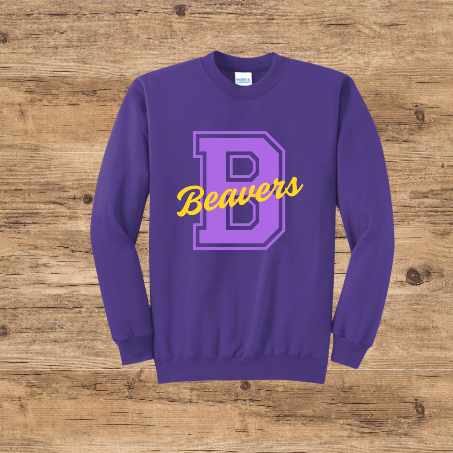 Varsity Letter Mascot Tee + Crewneck