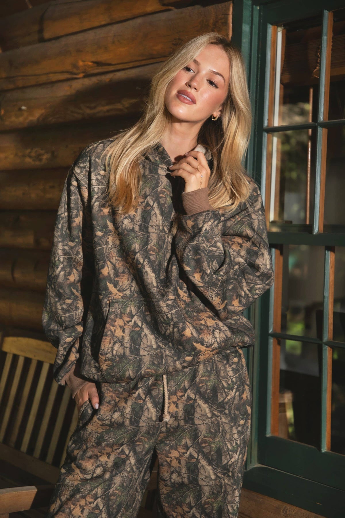 BAYOU Dark Woodland Camo Lounge Cloud Fleece Classic Hoodie